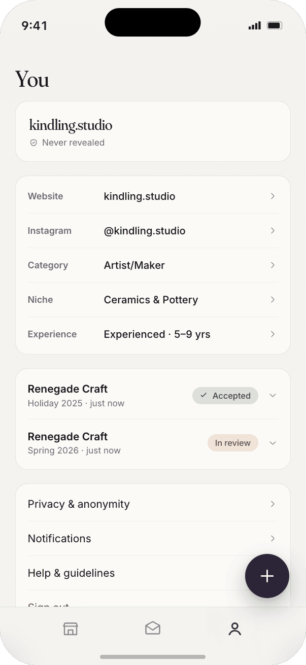 Byword profile screen