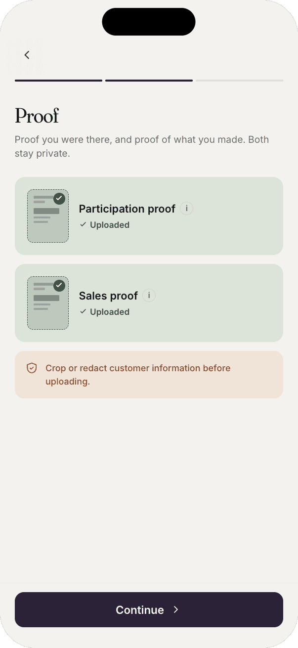 Byword report proof screen